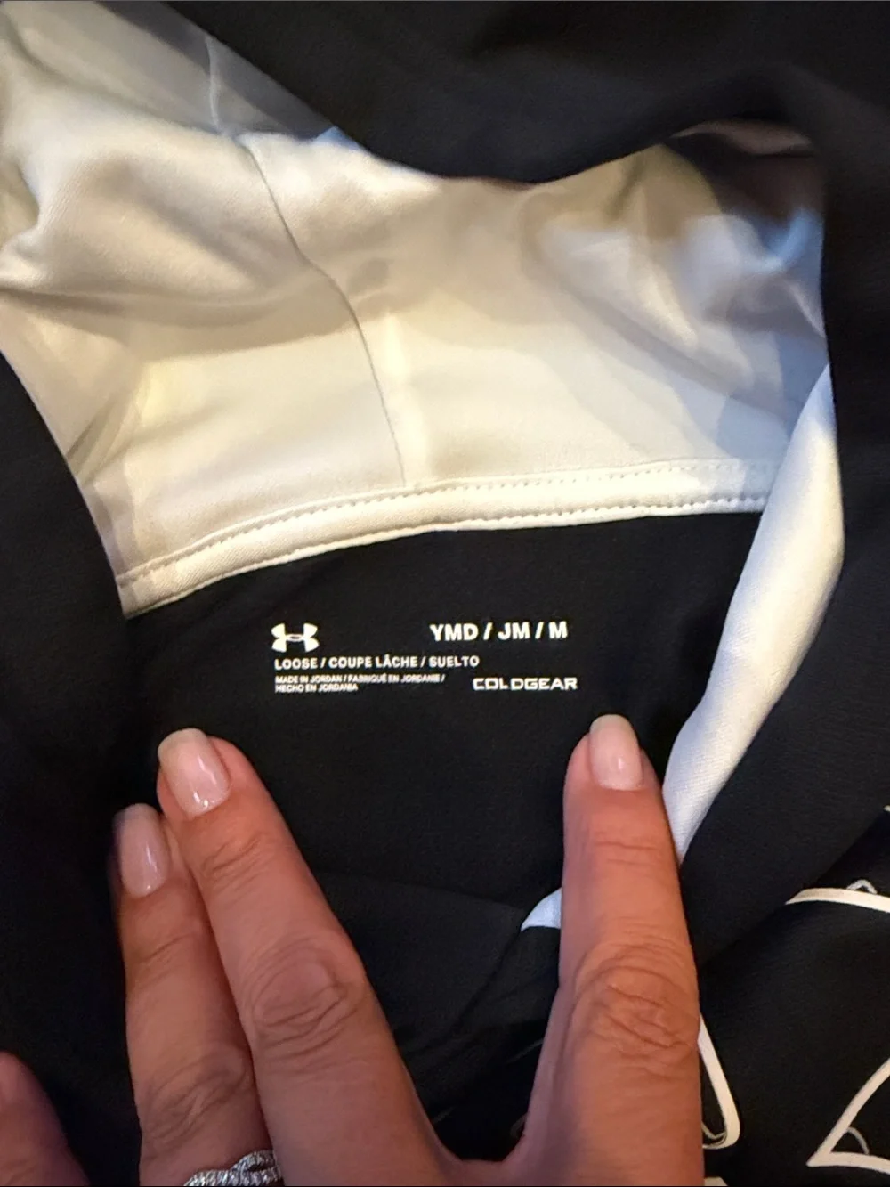 Under Armour Kid’s Black Zip-Up Logo Hoodie with White Trim